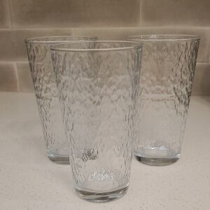 Circleware Glasses Crinkle Rain Window Pattern 6 inch Set of 3